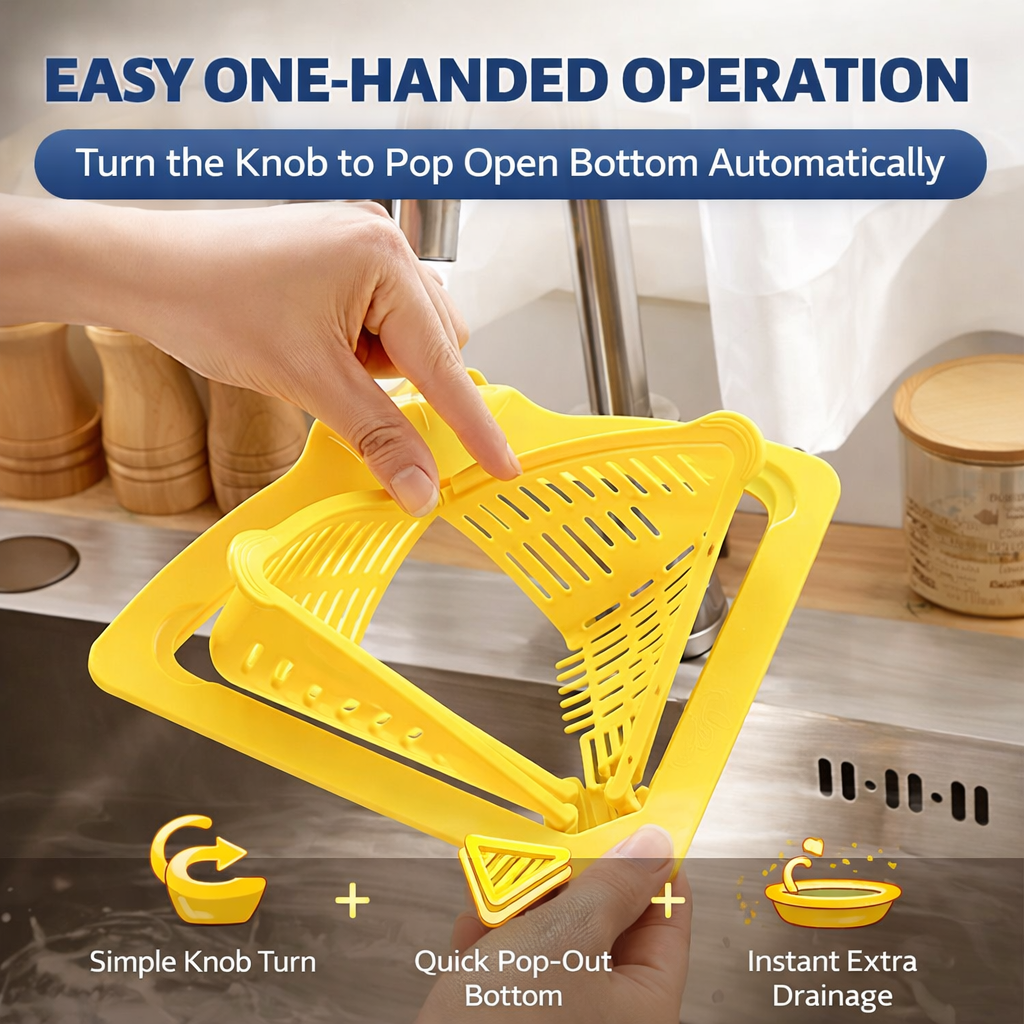 Corner Sink Colander with Magnetic Suction